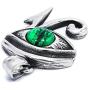 Gungneer Eye of Horus Necklace CZ Stone Pendant Stainless Steel Keel Chain Magical Talisman Egypt Jewelry Accessory