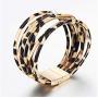 Fesciory Leopard Bracelet for Women Wrap Multi-Layer Leather Bracelet Magnetic Clasp Cuff Bangle Jewelry