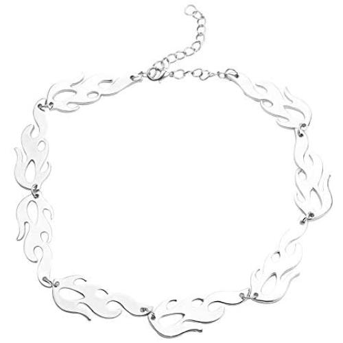 Hip Hop Unisex Flame Necklace - Streetwear Choker Necklace Accessory Hip Hop Cool Chain Necklace Perfect Gifts For Hip Hop Male Female Lovers (Necklace-women)
