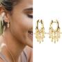 MYEARS Women Gold Huggie Hoop Earrings Tassel Dangle Drop 14K Gold Filled Small Boho Beach Simple Delicate Hypoallergenic Jewelry Gift