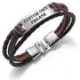 JUPPE Personalized Leather Braided Rope Bracelet Custom Engraved Stainless Steel Bangle Classic Unisex Gift JUPPE Personalized Leather Braided Rope Bracelet Custom Engraved Stainless Steel Bangle Classic Unisex Gift