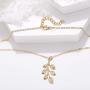 Aluinn Leaf Necklace Gold Dainty Olive Pendant Necklace Simple Necklace Chain Jewelry for Women and Teen Girls