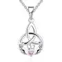 JO WISDOM 925 Sterling Silver Irish Celtic Heart Claddagh Pendant Necklace with Birthstones JO WISDOM 925 Sterling Silver Irish Celtic Heart Claddagh Pendant Necklace with Birthstones
