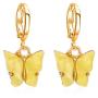 ZZ ZINFANDEL Charm Butterfly Necklace Earrings Set，Acrylic Butterfly Pendant Necklace Hoop Earrings Butterfly Jewelry Simple Color Suit for Women Teen Girls