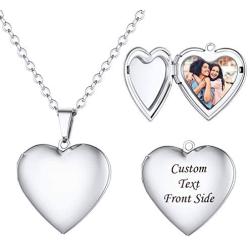 Custom Photo Necklace Men Women Personalized Jewelry Customized Any Picture Pendant Stainless Steel Rope/Spiga/Tennis Chain 18-30 Inch, Mothers or Lover Gift