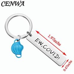 CENWA Funny Humor Keychain Ew Covid Keychain Quarantine Humor Gift