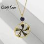 Cring Coco Custom Name Necklace Personalized 14K Gold Plated Hawaiian Series Pendant Jewelry Customized Engraving Date/Text, Inspirational Gifts for Person You Love