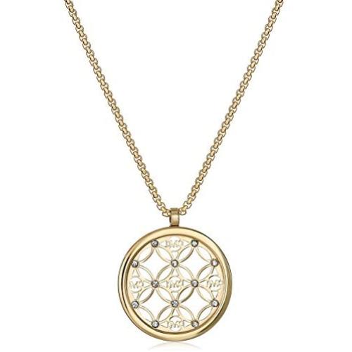 Michael Kors MK Open Monogram Disc Pendant Necklace