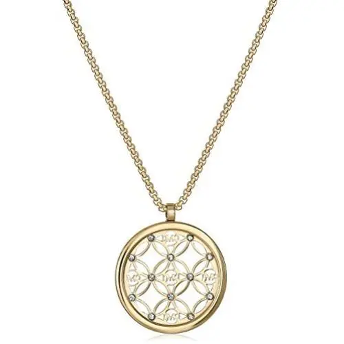 Michael Kors MK Open Monogram Disc Pendant Necklace Michael Kors MK Open Monogram Disc Pendant Necklace