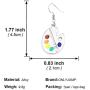 coadipress Unique Artist Paint Brush Earrings and Necklace Set for Women Girls Design Enamel Paint Palette Charm Earrings Colorful Painter Jewelry Gift Art Teacher Gifts