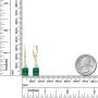 Gem Stone King 4.50 Ct Green Simulated Emerald White Simulated Opal 18K Yellow Gold Plated Silver Earrings