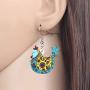 NEWEI Acrylic Floral Chicken Hen Earrings Drop Dangle Cute Farm Animal Pet Jewelry For Women Girl Charm