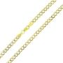 14K Yellow Gold Hollow 2mm-11mm Cuban White Pave Chain | Italian Gold Chain | Gold Curb Necklaces for Men and Women