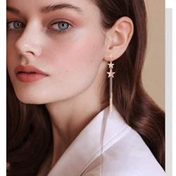 Jertom 14K Gold Plated Stud Earrings, Drop Dangle Long Earrings, Fashion Jewelry for Women Girls