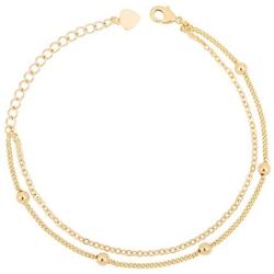 18K Gold Chain Bracelet Tiny Pearl Lucky Evil Eye Turquoise Link Bracelet Sets Minimalist Layering Stacking Jewelry for Women