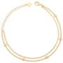 18K Gold Chain Bracelet Tiny Pearl Lucky Evil Eye Turquoise Link Bracelet Sets Minimalist Layering Stacking Jewelry for Women