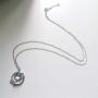 Star Planet Necklace Choker Blue Glass Cubic Zirconia Starry Universe Round Circle Pendant Necklace for Women Girls Fashion Jewelry