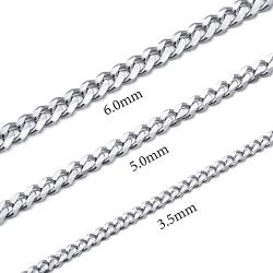 INBLUE Curb Chain Necklace for Men Women Boy Water Resistent 316L Stainless Steel Big Thick Hip Hop Chunky Cuban Link Chains Plated Finish Jewelry Gifts