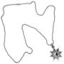 Throwing Star Yin Yang Jewelry Shaolin Shuriken Kung-Fu Chinese Ninja Ninjitsu Shinto Pewter Mens Pendant Necklace Wealth Money Lucky Charm Protection Amulet Medallion Choker W Silver Ball Chain