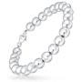 Simple Plain Polish Round Stackable 925 Sterling Silver Bead Ball Strand Bracelet For Women Teen 8MM 7 7.5 8 8.5 9 Inch