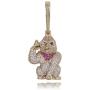 Moca Jewelry Hip Hop Iced Out Ape Big Buckle Pendent 18K Gold Plated Necklace for Men Women