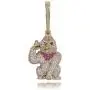 Moca Jewelry Hip Hop Iced Out Ape Big Buckle Pendent 18K Gold Plated Necklace for Men Women