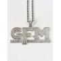 Shop-iGold Custom Men Women 925 Italy White Gold Finish Iced Silver Charm Ice Out Pendant Stainless Steel Real 3 mm Rope Chain, Mans Jewelry, Iced Pendant, Rope Necklace 16''- 24''