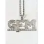 Shop-iGold Custom Men Women 925 Italy White Gold Finish Iced Silver Charm Ice Out Pendant Stainless Steel Real 3 mm Rope Chain, Mans Jewelry, Iced Pendant, Rope Necklace 16''- 24''
