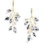 Mariell Bridal and Wedding Gold Handmade Dangle Earrings with Crystal Gems and Petite Freshwater Pearls