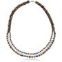 Elegant Womens Hematite Magnetic Therapy Necklace with Healing Stones Pain Relief for Neck Arthritis Migraine Headaches Shoulders and Back (Regular, Tiger Eye)