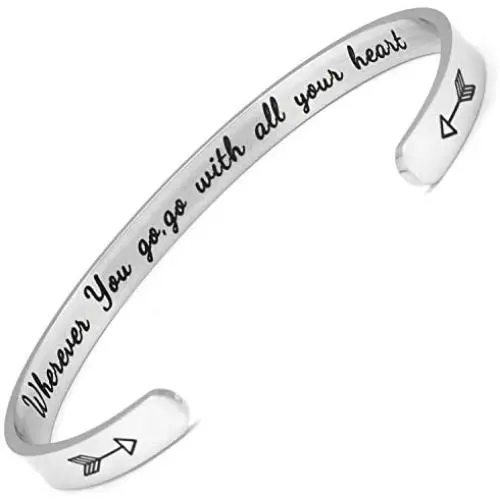 Bracelets Inspirational Gifts for Women, Inspirational Bracelet Cuff Bangle Mantra Quote Keep Going Stainless Steel Engraved Motivational Friend, Encouragement Jewelry for Teen Girls Kids Men Bracelets Inspirational Gifts for Women, Inspirational Bracelet Cuff Bangle Mantra Quote Keep Going Stainless Steel Engraved Motivational Friend, Encouragement Jewelry for Teen Girls Kids Men