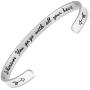 Bracelets Inspirational Gifts for Women, Inspirational Bracelet Cuff Bangle Mantra Quote Keep Going Stainless Steel Engraved Motivational Friend, Encouragement Jewelry for Teen Girls Kids Men