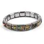 Silver plated Catholic Saints Stretch Wrist Bangle Bracelets with Assorted Color Images of Saints, Jesus and Mary, Stretchable Bracelet I Catholic Gifts Religious unisex bracelet with saints.