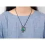 Softones Owl Necklace Healing Crystals Necklace for Women Men Reiki Spiritual Energy Gemstone Necklace Lava Owl Bracelet Set Gifts for Women with Gift Box