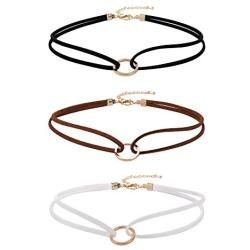 Mudder Velvet Gothic Choker Necklaces Double Layer Punk Chokers for Women and Girls, 3 Pieces