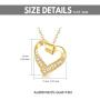 Blocaci 14K Yellow Gold Heart Pendant Necklaces for Women Girls Moissanite Pearl Necklaces Love Jewelry for Wife Daughter Mother, 16+1+1 Inch