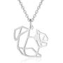 Eiffy Stainless Steel Origami Squirrel Necklace for Women Geometrical Animal Jewelry