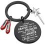 AKTAP Dorothy Ruby Inspired Keychain Wizard of Dorothy Ruby Red Slippers Jewelry Inspirational Gift You’re Braver Than You Believe