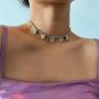 SUNSCSC Dainty Butterfly Choker Necklace Bling CZ Chain Butterfly Pendant Necklace for Women Girl Her Gift