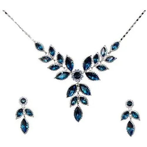 Faship Gorgeous Rhinestone Crystal Floral Necklace Earrings Set Faship Gorgeous Rhinestone Crystal Floral Necklace Earrings Set