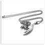 Xusamss Punk Titanium Steel Wing Dragon Pendant Necklace with 24inches Link Chain