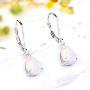 YL Dangle Drop Earrings Sterling Silver Teardrop Leverback Earrings Ruby/Sapphire/Emerald/Amethyst/Aquamarine/Opal/Pink Black Cubic Zirconia Jewelry Gifts for Moms
