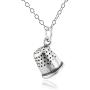 Sterling Silver Small 3D Sewing Thimble Charm Necklace, 18'' Chain