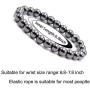Byson 4 Pcs/Set Black Hematite 8mm Ball Bead Magnetic Therapy Bracelet Magnet Stone Bracelet Relieve Arthritis Headache Stress Relieving Magnet Bracelet Jewelry Anxiety Relief for Carpel Tunne