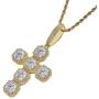 Moca Jewelry Hip Hop Iced Out Super Zircon Cross Pendent 18K Gold Plated Chain Necklace for Men Women