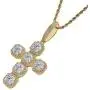 Moca Jewelry Hip Hop Iced Out Super Zircon Cross Pendent 18K Gold Plated Chain Necklace for Men Women