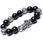 ZenBless Fengshui Black Obsidian Wealth Bracelet Pi Xiu Prosperity Pi Yao Bracelet Mantra Bead Bracelets Attract Wealth and Good Luck