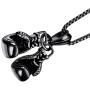 Ineffable Double Fist Set of Stainless Steel Men Necklaces Fitness Pendant Inspirational Necklace for Engagement Sports Gym Gift