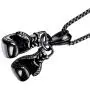 Ineffable Double Fist Set of Stainless Steel Men Necklaces Fitness Pendant Inspirational Necklace for Engagement Sports Gym Gift