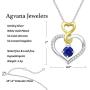 Agvana Birthstone Necklaces for Women Sterling Silver Genuine or Created Gemstone Two-Tone Infinity Love Heart Pendant Necklace Mothers Day Gifts for Mom Anniversary Birthday Gifts for Girls Her